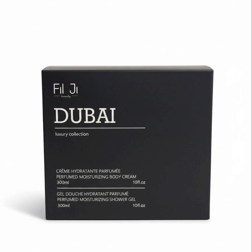 Изображение товара FIL JI BEAUTY Подарочный набор "DUBAI", Парфюмированный гель "Дубай", 300 мл + Парфюмированный крем "Дубай", 300 мл Изображение товара FIL JI BEAUTY Подарочный набор "DUBAI", Парфюмированный гель "Дубай", 300 мл + Парфюмированный крем "Дубай", 300 мл