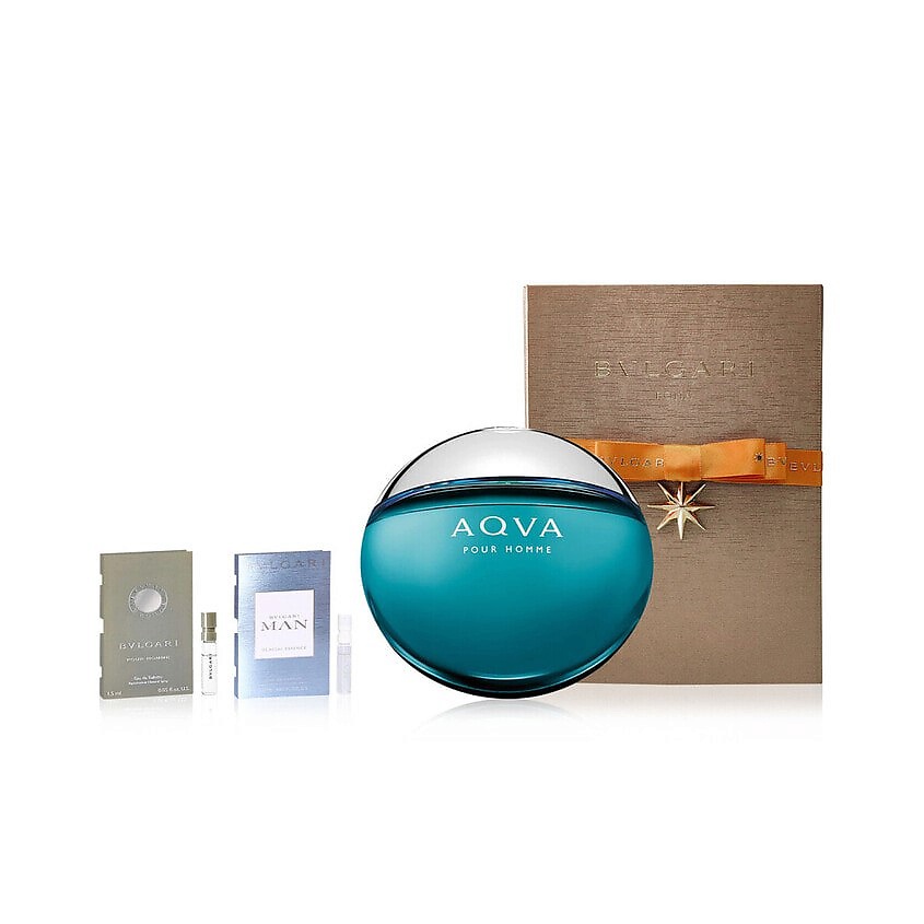 Изображение товара BVLGARI Набор Aqva Pour Homme + пробники, 50 мл + 2 x 1.5 мл + Подарочный пакет