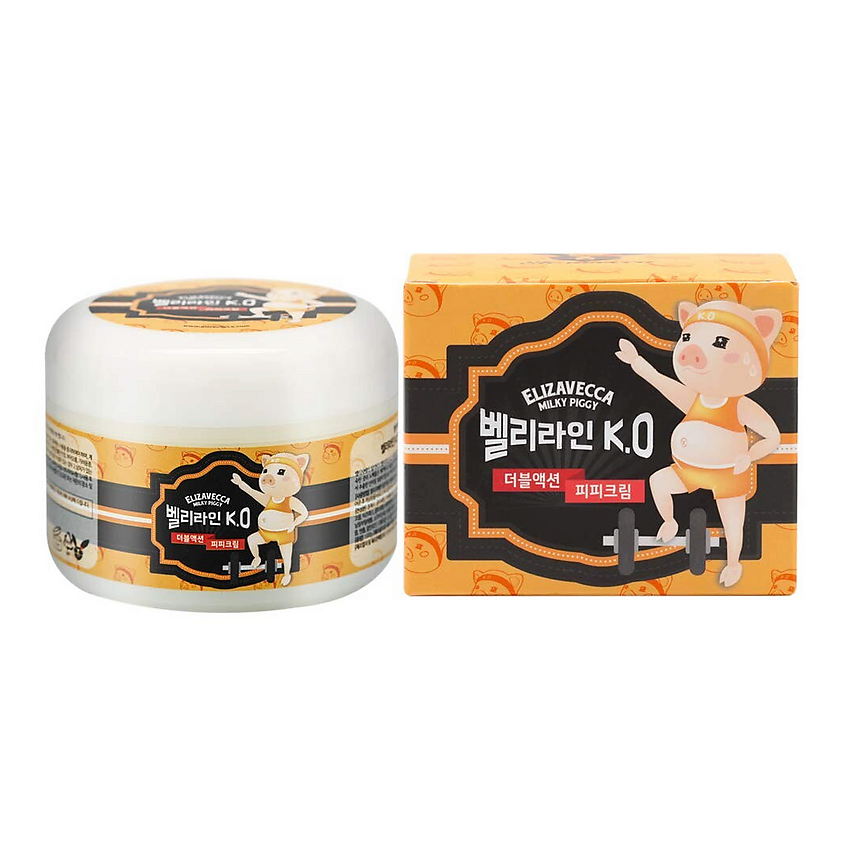 Изображение товара ELIZAVECCA Массажный детокс-крем для тела Body Care Milky Piggy Belly Line KO Double Action PP Cream, 100 мл