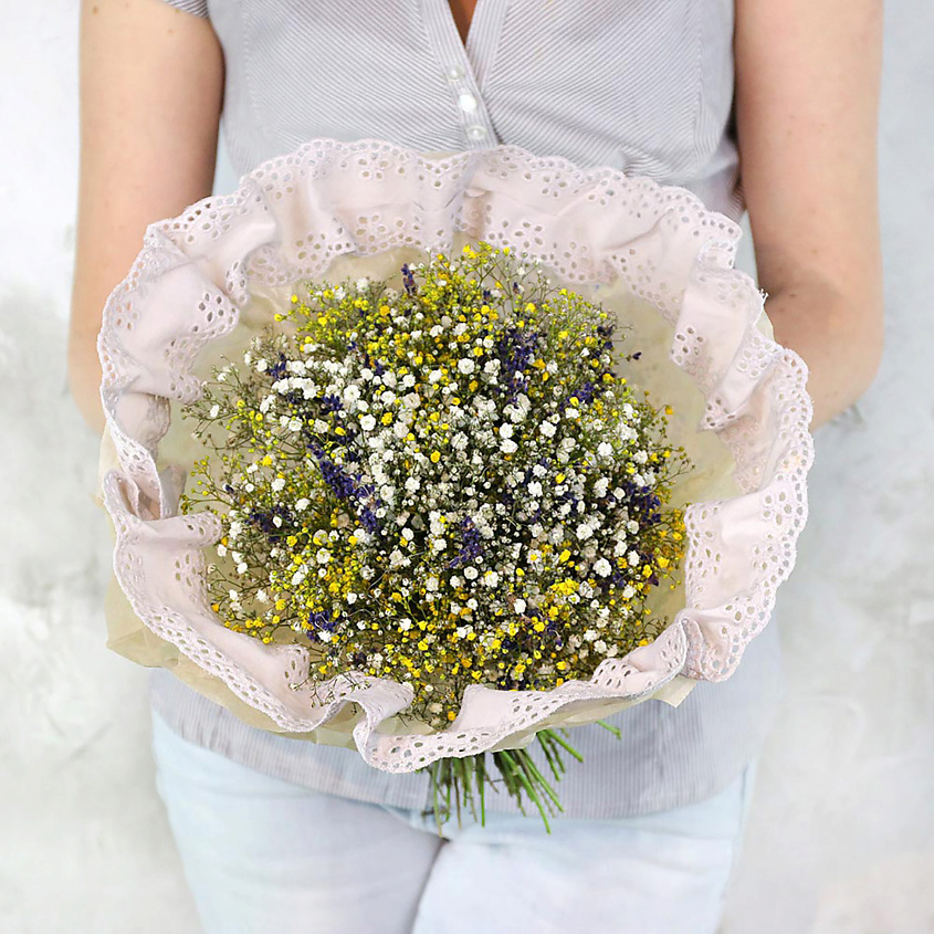 Изображение товара Букет из гипсофилы и лаванды Маркет Дарите с удовольствием 1 шт.