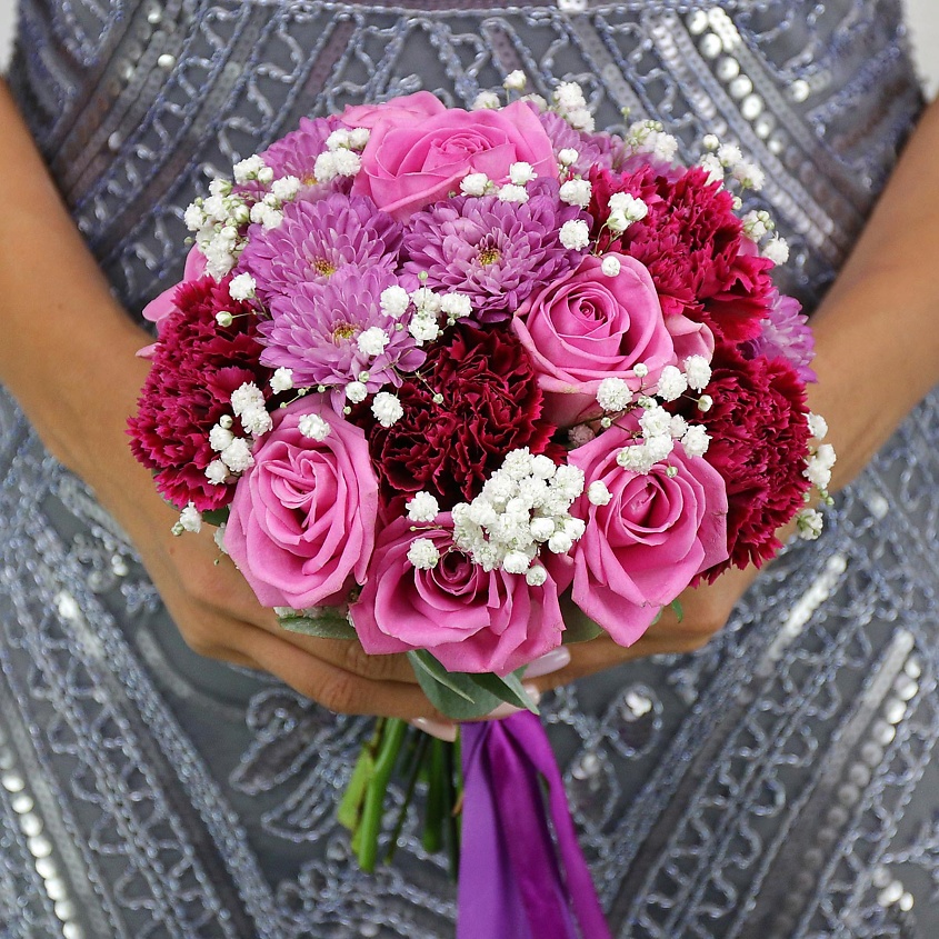 Изображение товара Букет Маркет Дарите с Удовольствием из роз, гвоздик и хризантем