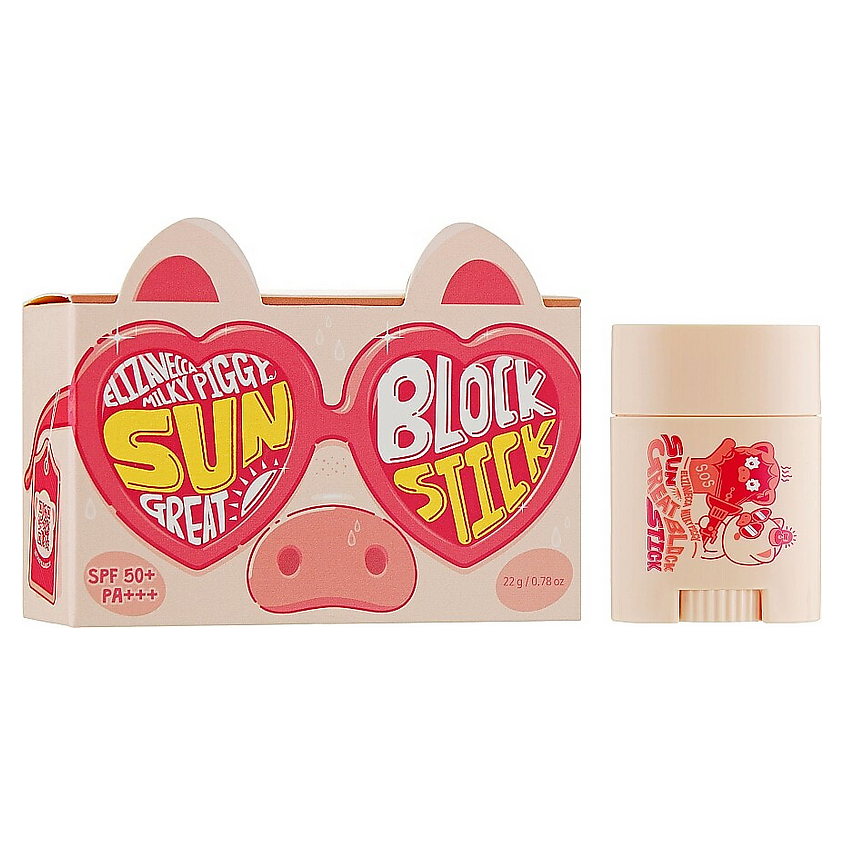 Изображение товара ELIZAVECCA Солнцезащитный стик SPF50+PA+++ Milky Piggy Sun Great Block Stick, 22 г