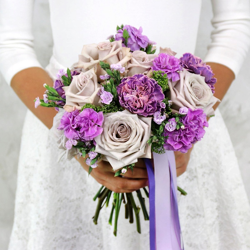 Изображение товара Букет Маркет Дарите с Удовольствием из лунных гвоздик и роз