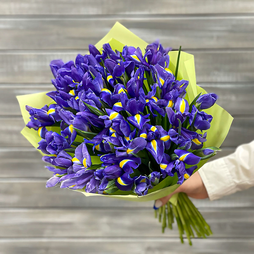 Изображение товара БУКЕТ МАРКЕТ ДАРИТЕ С УДОВОЛЬСТВИЕМ Букет из 51 ириса в упаковке, 1 шт.