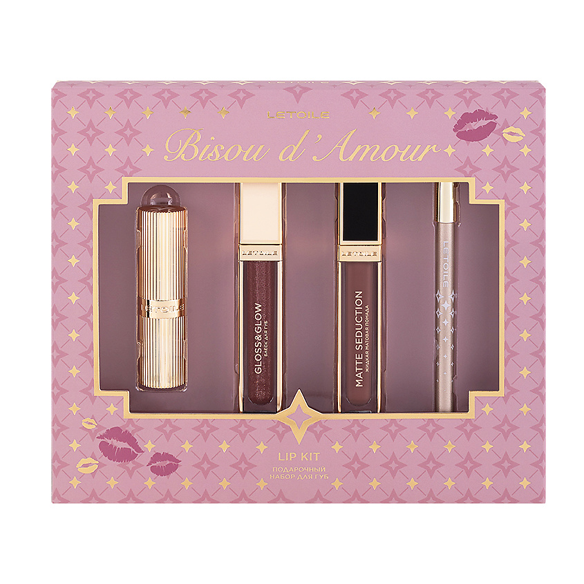 Изображение товара Подарочный набор для губ Bisou D'Amour 4 шт с карандашом и помадами