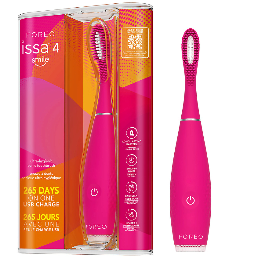 Изображение товара FOREO ISSA 4 Smile ультрагигиеничная гибридная зубная щетка 4 в 1 красная