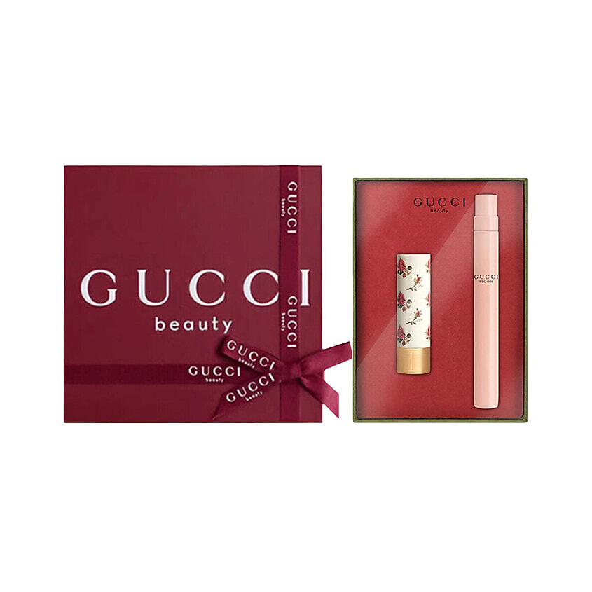 Изображение товара Gucci Bloom подарочный набор парфюмерная вода 10 мл и губная помада Rouge à Lèvres Voile 25