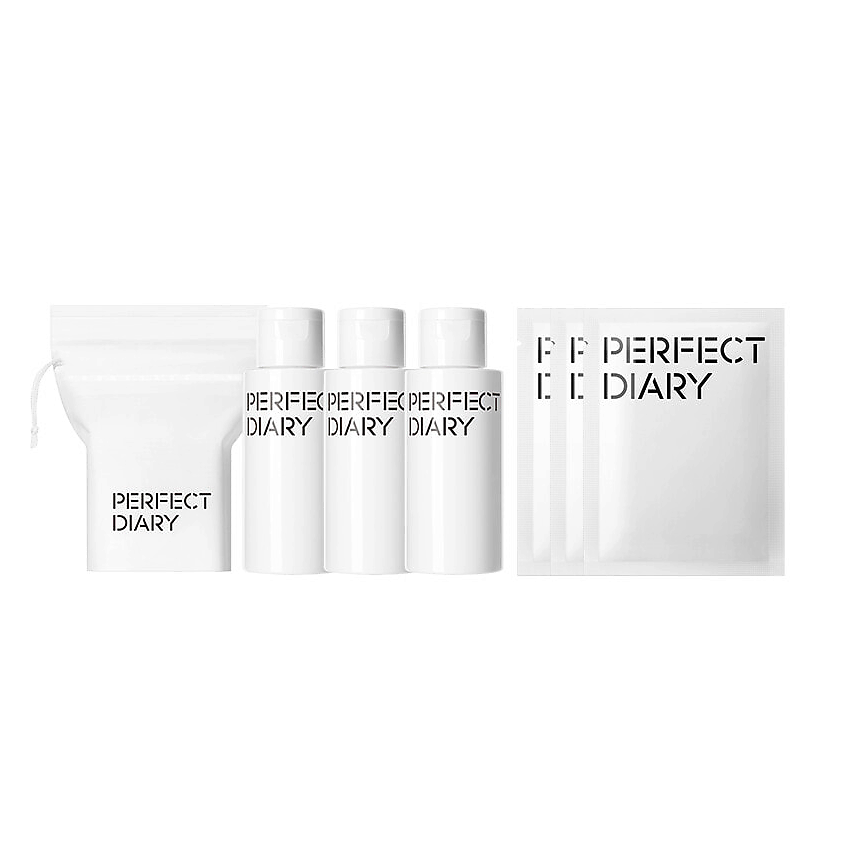 Изображение товара PERFECT DIARY Набор для очищения лица: влажные салфетки +мицеллярная вода, 3 х 50мл + 3