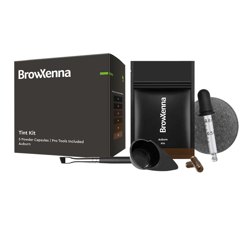 Изображение товара Беспаммамная краска для бровей и волос BROWXENNA 6в1 #04 Auburn, стойкий цвет, набор для домашнего 