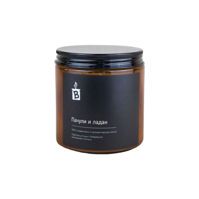Изображение товара Ароматическая свеча Banka Home пачули и ладан 480 мл натуральный соевый воск