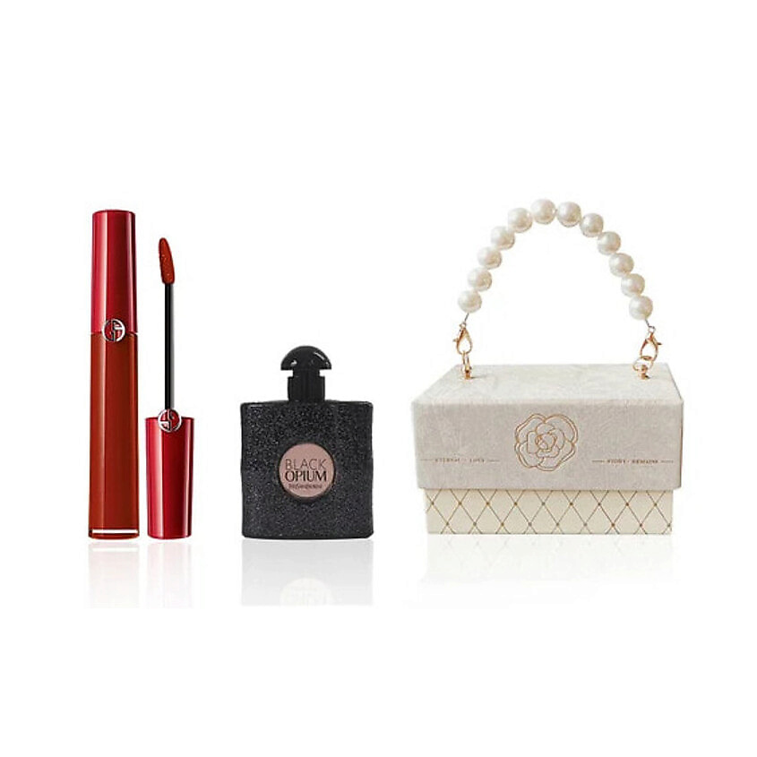 Изображение товара GIORGIO ARMANI Подарочный набор Black Opium+Жидкая помада для губ, №405, EDP 7,5мл