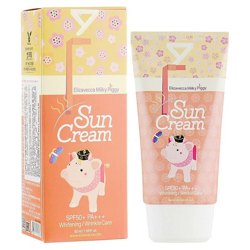 Изображение товара ELIZAVECCA Солнцезащитный крем для лица с коллагеном Milky Piggy Sun Cream SPF 50+, 50 мл