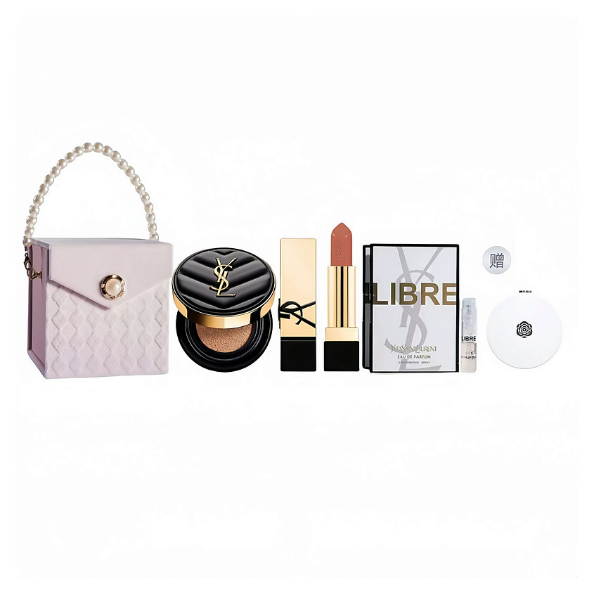 Изображение товара YVES SAINT LAURENT Подарочный набор YSL Rouge Pur Couture, Кушон B20 5 г + Мини-помада NM + Пробник Libre 1.2 мл