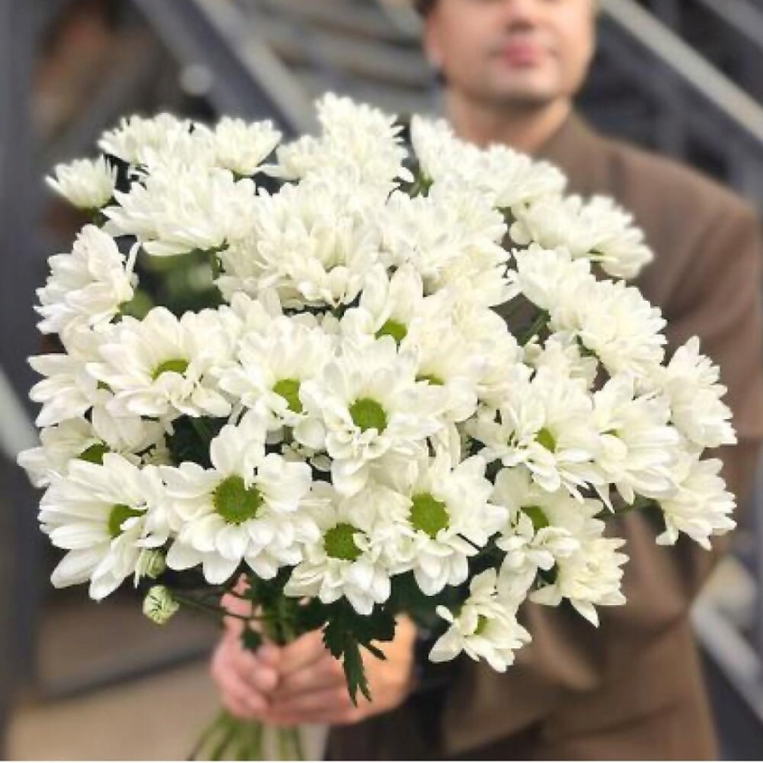 Изображение товара Букет из 9 кустовых хризантем Чик от Chalet Green - свежие цветы для подарка и украшений