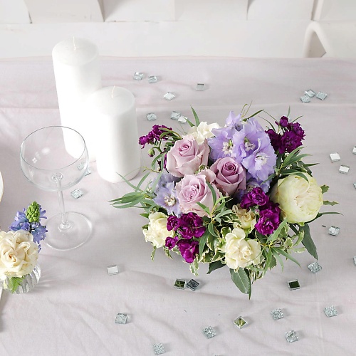 

БУКЕТ МАРКЕТ ДАРИТЕ С УДОВОЛЬСТВИЕМ Композиция из роз, маттиол, дельфиниума и гвоздик, Композиция из роз, маттиол, дельфиниума и гвоздик