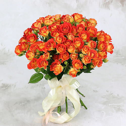 

БУКЕТ МАРКЕТ ДАРИТЕ С УДОВОЛЬСТВИЕМ Букет из 25 желто-оранжевых кустовых роз, Букет из 25 желто-оранжевых кустовых роз