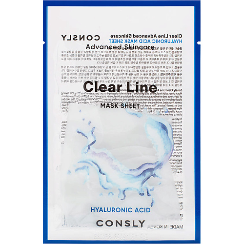 

CONSLY Глубоко увлажняющая тканевая маска с гиалуроновой кислотой Clear Line Mask Sheet 25, Глубоко увлажняющая тканевая маска с гиалуроновой кислотой Clear Line Mask Sheet