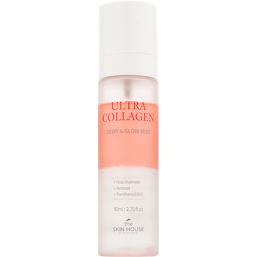 

THE SKIN HOUSE Двухфазный тонер-мист с ниацинамидом и пантенолом Ultra Collagen Dewy & Glow Mist 80, Двухфазный тонер-мист с ниацинамидом и пантенолом Ultra Collagen Dewy & Glow Mist