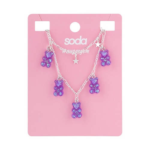 

SODA Ожерелье PURPLE BEARS #sugargem, Ожерелье PURPLE BEARS #sugargem