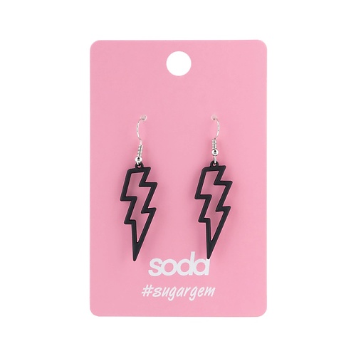 

SODA Серьги LIGHTNING BLACK #sugargem, Серьги LIGHTNING BLACK #sugargem