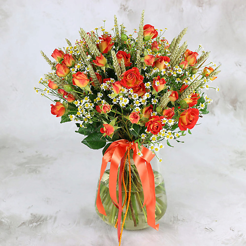 

БУКЕТ МАРКЕТ ДАРИТЕ С УДОВОЛЬСТВИЕМ Букет из кустовых роз и ромашек, Букет из кустовых роз и ромашек