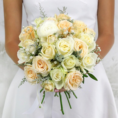 

БУКЕТ МАРКЕТ ДАРИТЕ С УДОВОЛЬСТВИЕМ Букет из роз, капса и гипсофилы, Букет из роз, капса и гипсофилы