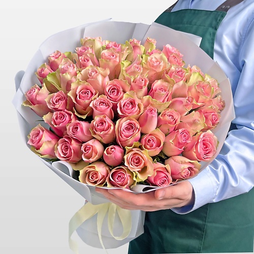 

STUDIO FLORISTIC Букет из розовых Роз Кения 60 см 51 шт «Свежесть Эдема», Букет из розовых Роз Кения 60 см 51 шт «Свежесть Эдема»