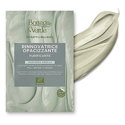 

BOTTEGA VERDE Маска из зеленой глины Green Sicilian Clay And Willow Extract Clay Mask 8, Маска из зеленой глины Green Sicilian Clay And Willow Extract Clay Mask
