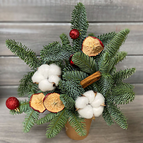 

БУКЕТ МАРКЕТ ДАРИТЕ С УДОВОЛЬСТВИЕМ Новогодняя композиция в стакане №5, Новогодняя композиция в стакане №5