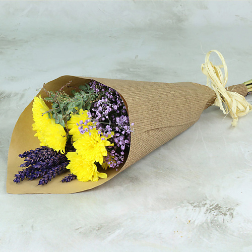 

БУКЕТ МАРКЕТ ДАРИТЕ С УДОВОЛЬСТВИЕМ Букет из кустовой хризантемы и гипсофилы в крафте, Букет из кустовой хризантемы и гипсофилы в крафте