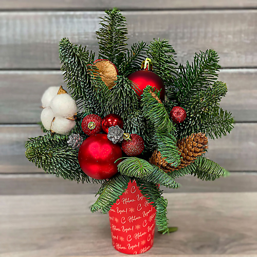 

БУКЕТ МАРКЕТ ДАРИТЕ С УДОВОЛЬСТВИЕМ Новогодняя композиция в стакане №2, Новогодняя композиция в стакане №2