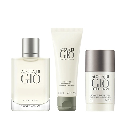 

GIORGIO ARMANI Набор Acqua Di Gio: Туалетная вода + Гель для душа + Дезодорант, Набор Acqua Di Gio: Туалетная вода + Гель для душа + Дезодорант