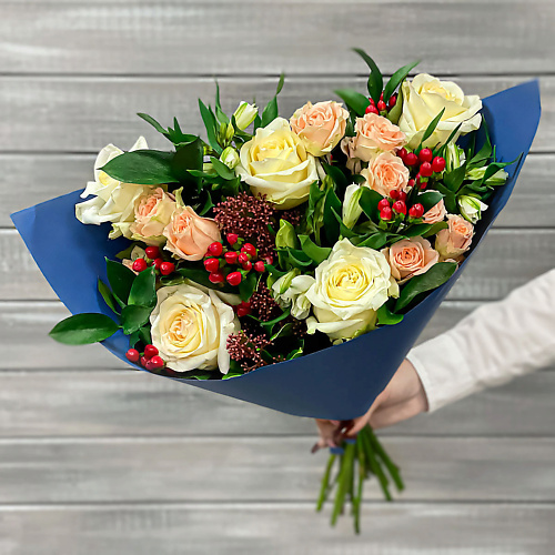 

БУКЕТ МАРКЕТ ДАРИТЕ С УДОВОЛЬСТВИЕМ Букет из альстромерий и роз, Букет из альстромерий и роз