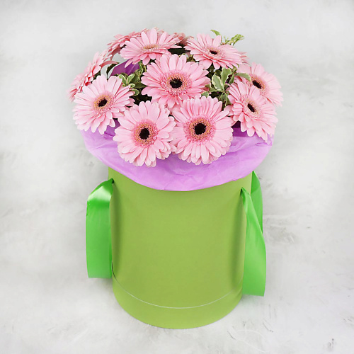 

БУКЕТ МАРКЕТ ДАРИТЕ С УДОВОЛЬСТВИЕМ Композиция из 11 минигербер в коробке, Композиция из 11 минигербер в коробке