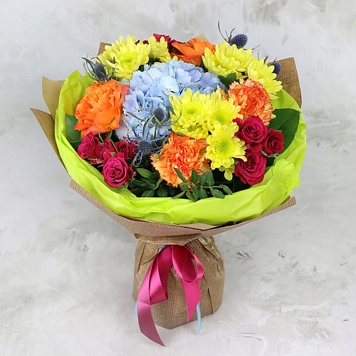 

БУКЕТ МАРКЕТ ДАРИТЕ С УДОВОЛЬСТВИЕМ Букет из роз и гортензии, Букет из роз и гортензии