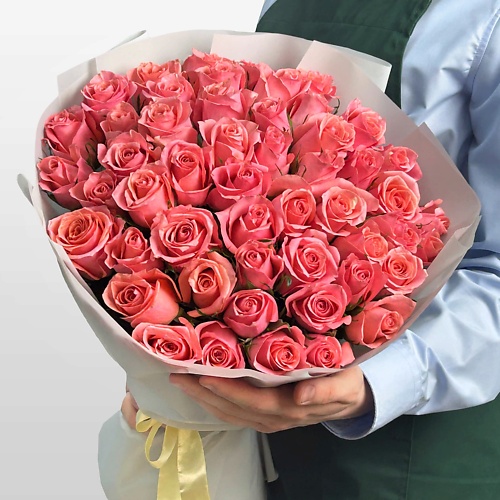 

STUDIO FLORISTIC Букет из розовых Роз Кения 60 см 51 шт «Восторг без Слов», Букет из розовых Роз Кения 60 см 51 шт «Восторг без Слов»