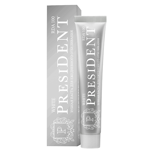 

PRESIDENT Зубная паста отбеливающая White (RDA 100) 75, Зубная паста отбеливающая White (RDA 100)