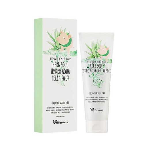 

ELIZAVECCA Увлажняющая маска с коллагеном и алоэ вера Milky Piggy Herb Soul Hydro Aqua Jella Pack 250, Увлажняющая маска с коллагеном и алоэ вера Milky Piggy Herb Soul Hydro Aqua Jella Pack