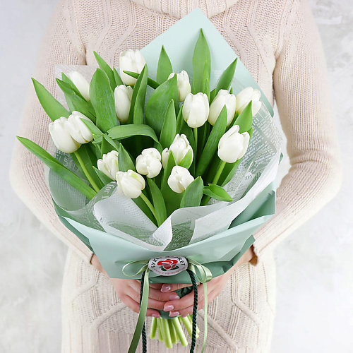 

БУКЕТ МАРКЕТ ДАРИТЕ С УДОВОЛЬСТВИЕМ Букет из 15 белых тюльпанов, Букет из 15 белых тюльпанов