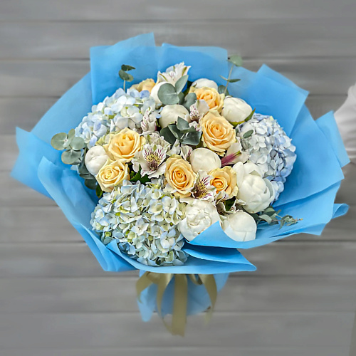 

БУКЕТ МАРКЕТ ДАРИТЕ С УДОВОЛЬСТВИЕМ Букет из пионов, гортензий и роз, Букет из пионов, гортензий и роз