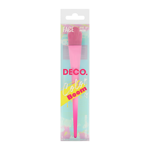 Кисть для лица DECO. Кисть для нанесения тона COLOR BOOM синтетическая плоская