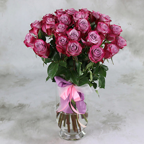 

БУКЕТ МАРКЕТ ДАРИТЕ С УДОВОЛЬСТВИЕМ Букет из 25 розово-сиреневых роз 60 см., Букет из 25 розово-сиреневых роз 60 см.