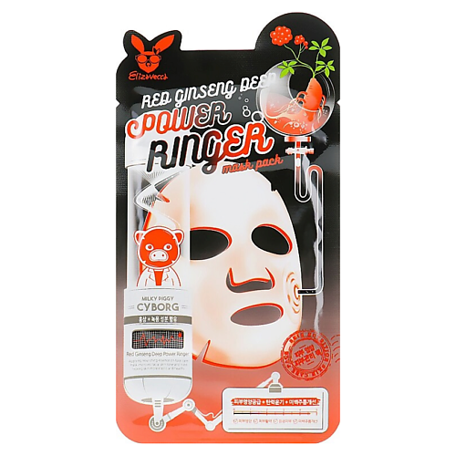 

ELIZAVECCA Тканевая маска для лица Red Ginseng Deep Power Ringer Pack Mask 23, Тканевая маска для лица Red Ginseng Deep Power Ringer Pack Mask