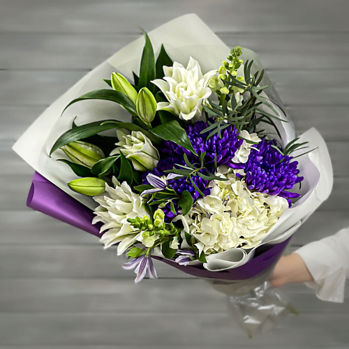 

БУКЕТ МАРКЕТ ДАРИТЕ С УДОВОЛЬСТВИЕМ Букет из лилий, гортензий и хризантем, Букет из лилий, гортензий и хризантем