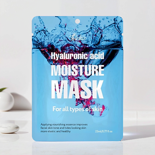 

THINKCO Маска-салфетка для лица с гиалуроновой кислотой 23, Маска-салфетка для лица с гиалуроновой кислотой