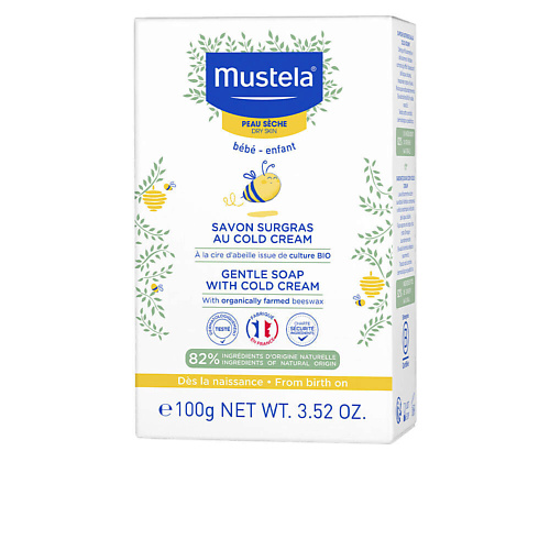 

MUSTELA Ухаживающее детское мыло для лица и тела Gentle Soap with Cold Cream 100, Ухаживающее детское мыло для лица и тела Gentle Soap with Cold Cream
