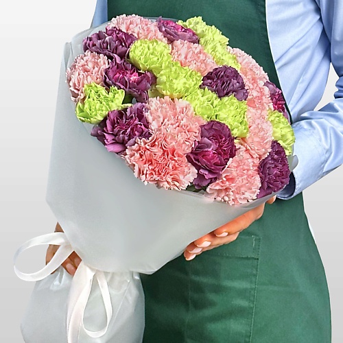 

STUDIO FLORISTIC Букет из розовых, фиолетовых и зеленых Гвоздик 25 шт «Тайное Желание», Букет из розовых, фиолетовых и зеленых Гвоздик 25 шт «Тайное Желание»