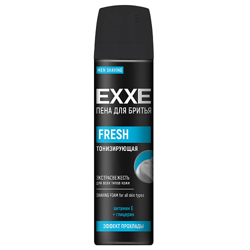 

EXXE Пена для бритья Fresh Ледяная свежесть, тонизирующая 200, Пена для бритья Fresh Ледяная свежесть, тонизирующая