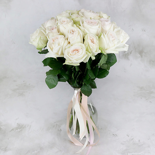 

БУКЕТ МАРКЕТ ДАРИТЕ С УДОВОЛЬСТВИЕМ Букет из 25 белых пионовидных роз в крафте, Букет из 25 белых пионовидных роз в крафте
