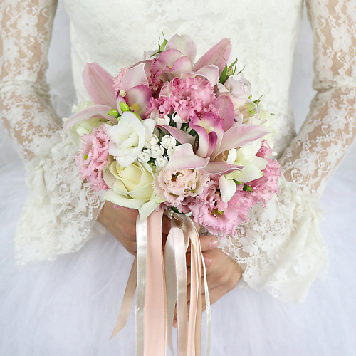 

БУКЕТ МАРКЕТ ДАРИТЕ С УДОВОЛЬСТВИЕМ Букет невесты из роз, орхидей и фрезии, Букет невесты из роз, орхидей и фрезии